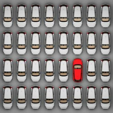 Red car of the same white Illustrazione stock