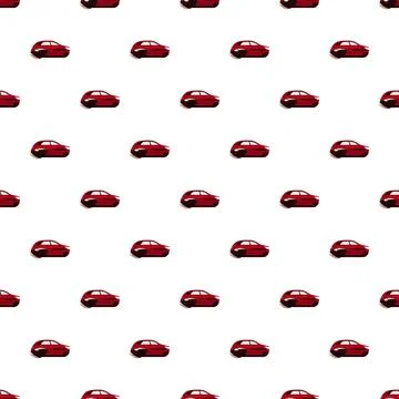 Red car seamless pattern background for transport design 库存插图