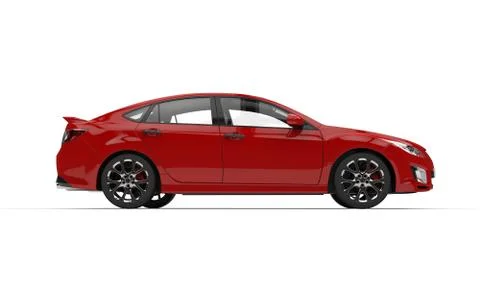 Red Car - Side View Stock Illustration