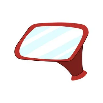 Red car side view mirror vector illustration on white Stock Illustration