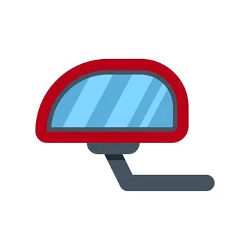 Red car side view mirror flat illustration Stock Illustration