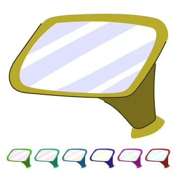 Red car side view mirror vector on white graphic Stock Illustration
