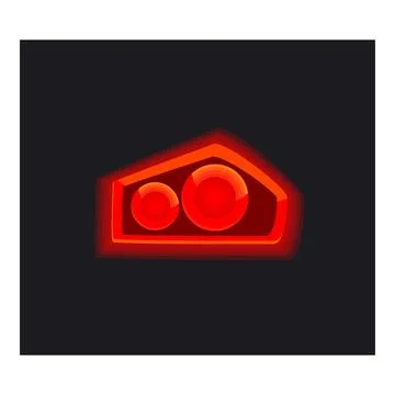 Red car tail light shining in the dark Stock Illustration