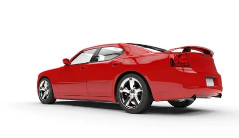 Red Car Tail View Stock Illustration