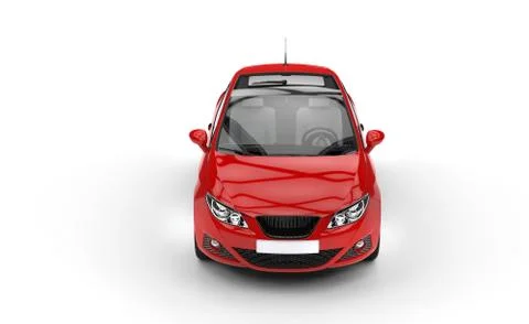 Red Car - Top Front View Иллюстрация