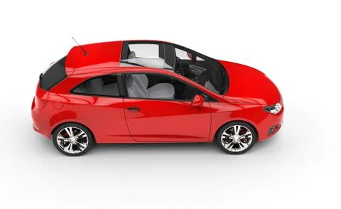 Red Car - Top Side View Stock Illustration