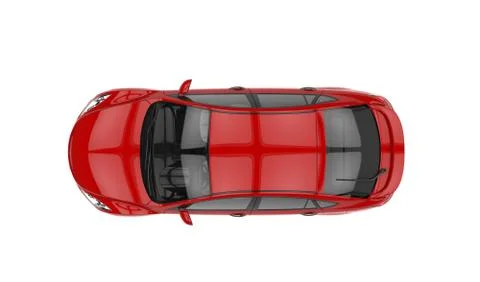 Red Car - Top View Stock Illustration
