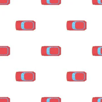 Red car top view pattern seamless vector 스톡 일러스트