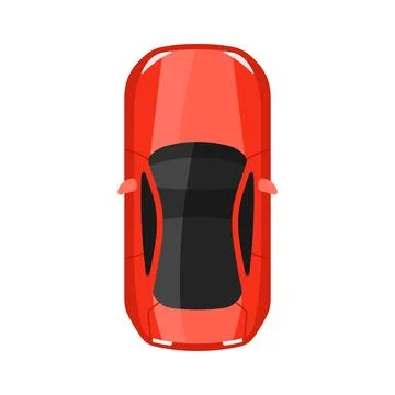 Red car top view vector illustration Stock Illustration