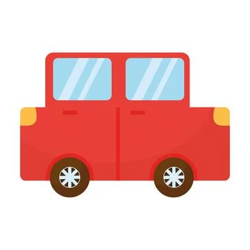 Red car toy isolated icon Stock Illustration