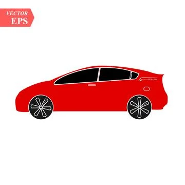Red Car vector icon. Isolated simple front car logo illustration. Sign Stock Illustration