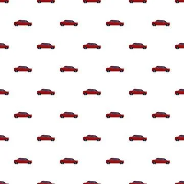 Red car vector seamless pattern illustrating transport concept Illustrazione stock