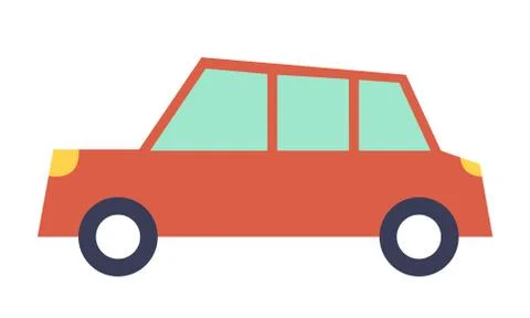 Red car vector template, white background. Minivan or multi purpose vehicle Stock Illustration