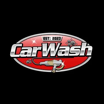 Red car wash and buffer logo design template Stock Illustration