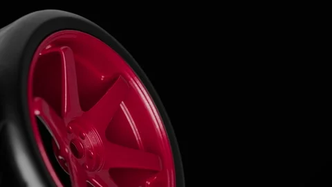 Red Car Wheel Close Up Stock Footage 325218014