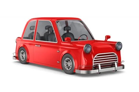 Red car on white background. Isolated 3D illustration Illustrazione stock