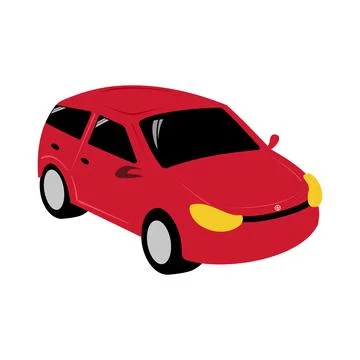 Red car on a white background, vector illustration, eps 10 Stock Illustration