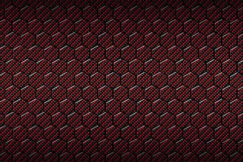 Red carbon fiber hexagon pattern. Stock Illustration