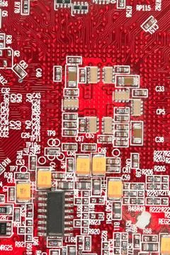 Red card with chips Foto stock