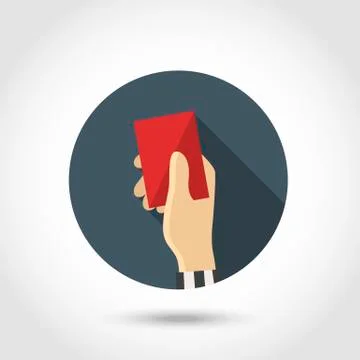 Red card flat icon Stock Illustration