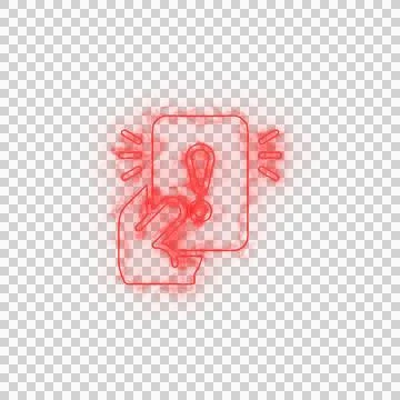 Red card icon with warning by exclamation mark as cut out PNG Stock Illustration