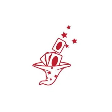 Red card magic and hat logo designs Stock Illustration