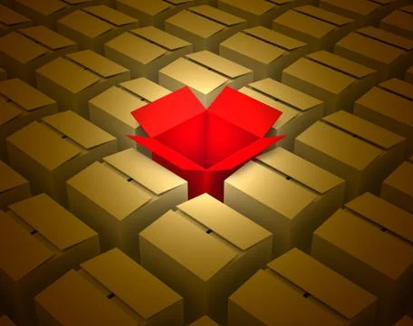 The red cardboard box Stock Illustration