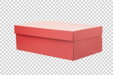 Red Cardboard box isolated on a transparent background. Stock Photos