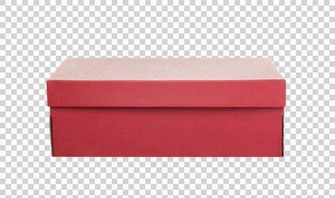 Red Cardboard box isolated on a transparent background. Stock Photos