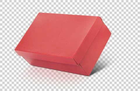 Red Cardboard box isolated on a transparent background. Stock Photos