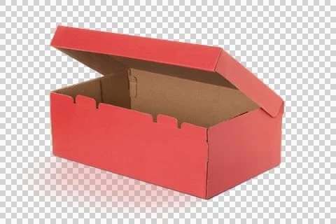 Red Cardboard box isolated on a transparent background. Stock Photos