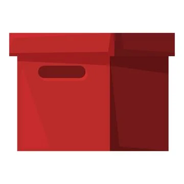 Red cardboard box standing on surface Illustration