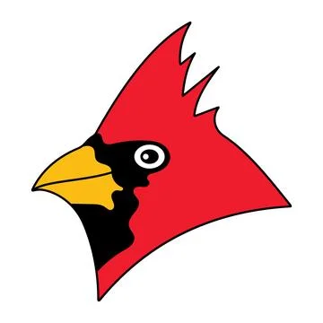 Red Cardinal Bird Head Vector Illustration Stock Illustration