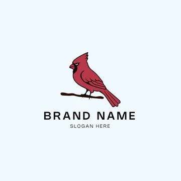 Red cardinal bird logo template vector icon illustration design element iso.. Illustrazione stock
