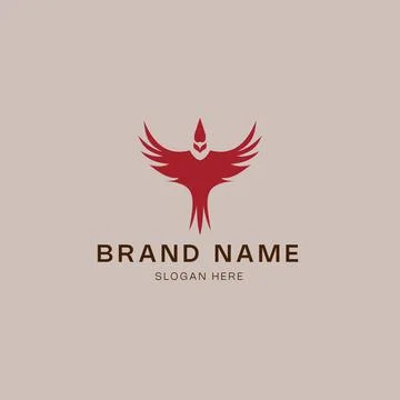 Red cardinal bird logo template vector icon illustration design element iso.. Stock Illustration