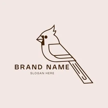 Red cardinal bird logo template vector icon illustration design element iso.. Stock Illustration