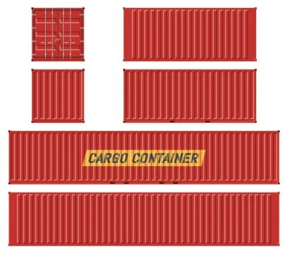 Red Cargo Container Realistic Vector llustration Stock Illustration