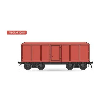 Red cargo train freight wagon isolated illustration 스톡 일러스트