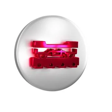 Red Cargo train wagon icon isolated on transparent background. Freight car... Stock Illustration
