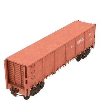 Red cargo wagon, 3d rendering 스톡 일러스트