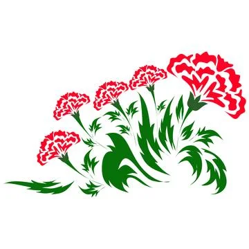 Red Carnation Flower Vector Illustration Ilustración de archivo
