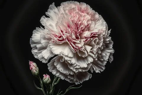 Red carnations isolated on the black background Stock Illustration