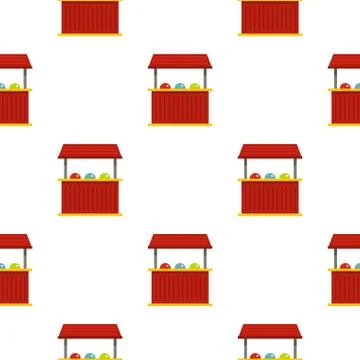 Red carnival fair booth pattern seamless Stock Illustration