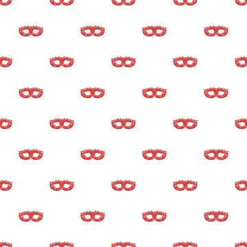 Red carnival masks seamless pattern for celebration Stock Illustration