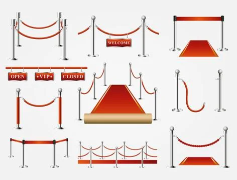 Red carpet access and block Stock Illustration