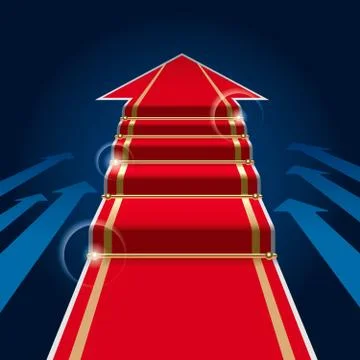 Red carpet arrow Stock Illustration