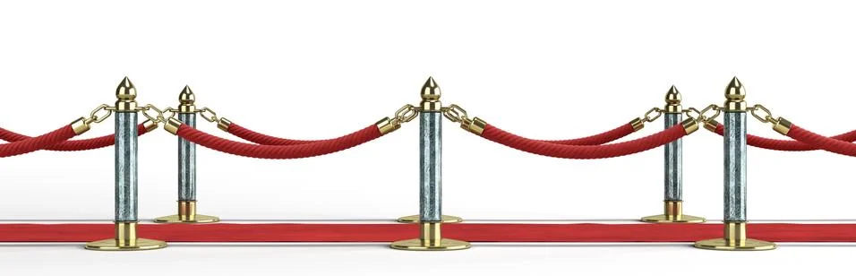 Red carpet for event 3d render on white Stock-Fotos