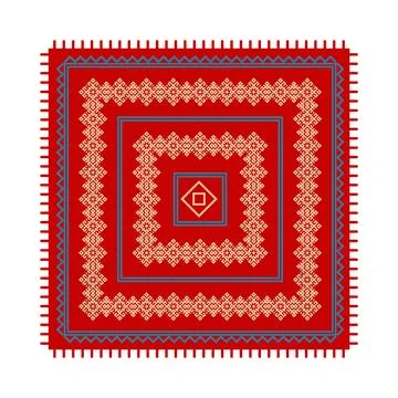 Red carpet with floor pattern. イラスト素材