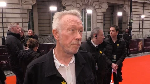 Red carpet interview with cast from 'Radioactive' movie premiere, 2020 London Video stock 128812396
