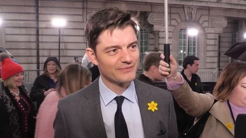 Red carpet interview with cast from 'Radioactive' movie premiere, 2020 London Video stock 128812707